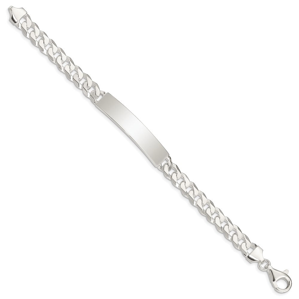 7.5 Inch Sterling Silver Curb Link Id Bracelet