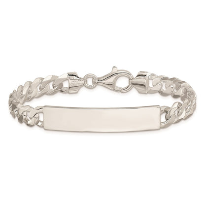 7.5 Inch Sterling Silver Curb Link Id Bracelet
