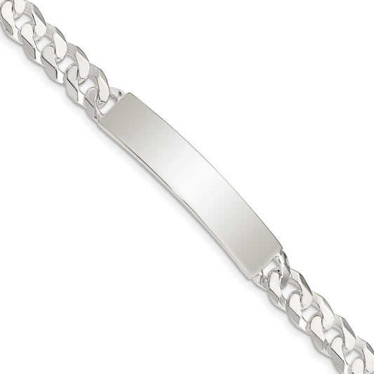 7.5 Inch Sterling Silver Curb Link Id Bracelet