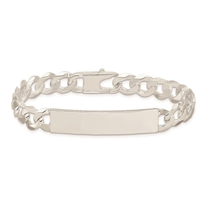 7.5 Inch Sterling Silver Curb Link Id Bracelet