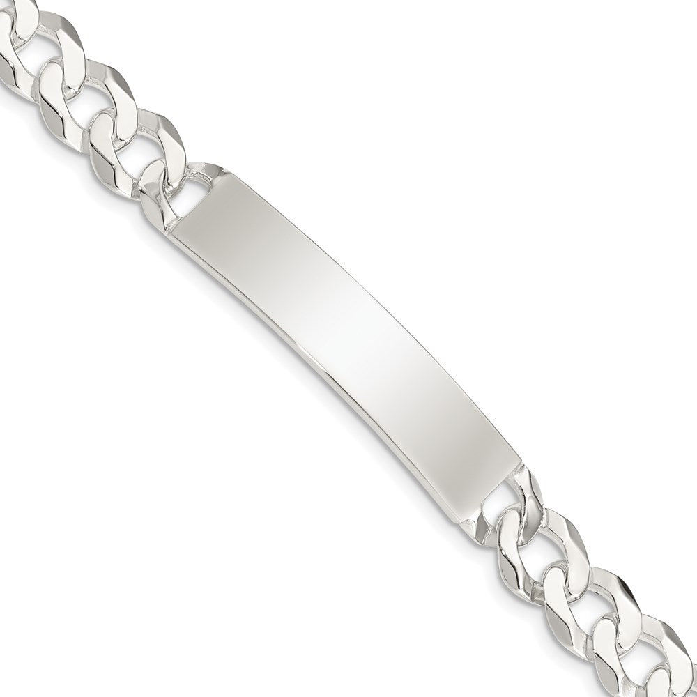 7.5 Inch Sterling Silver Curb Link Id Bracelet