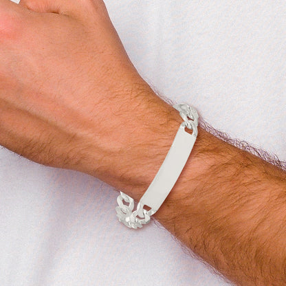 8.5 Inch Sterling Silver Curb Link Id Bracelet
