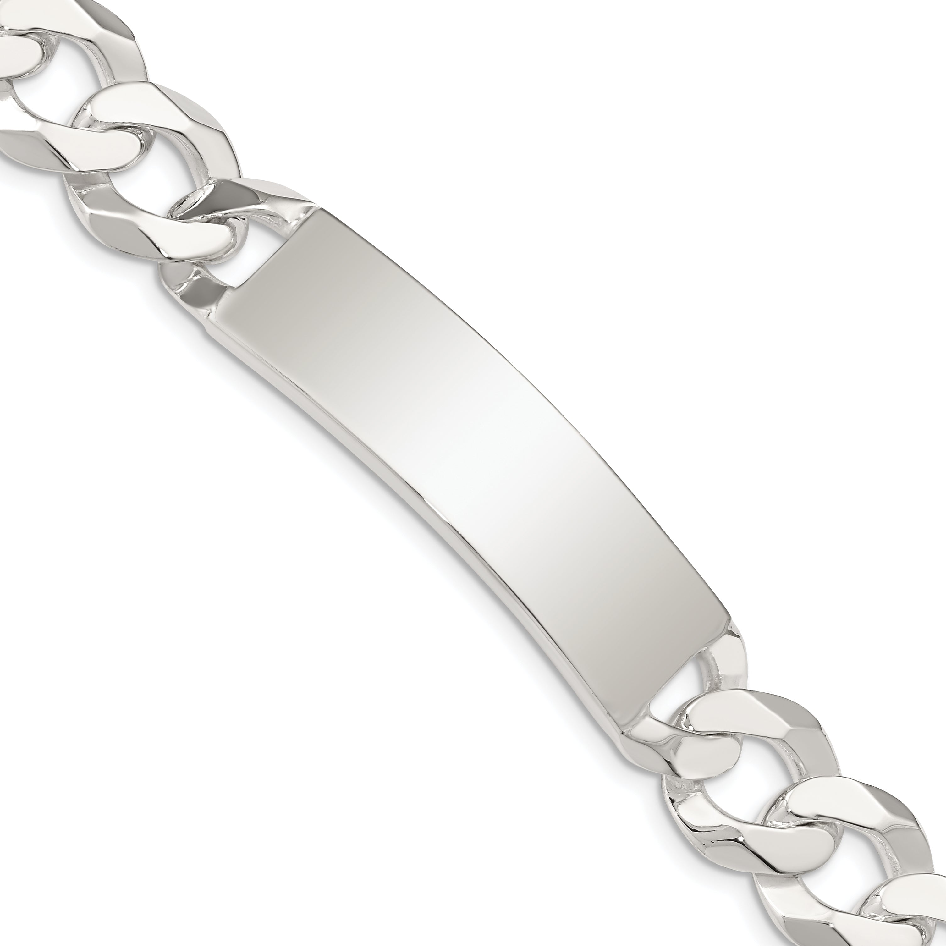 7.5 Inch Sterling Silver Curb Link Id Bracelet