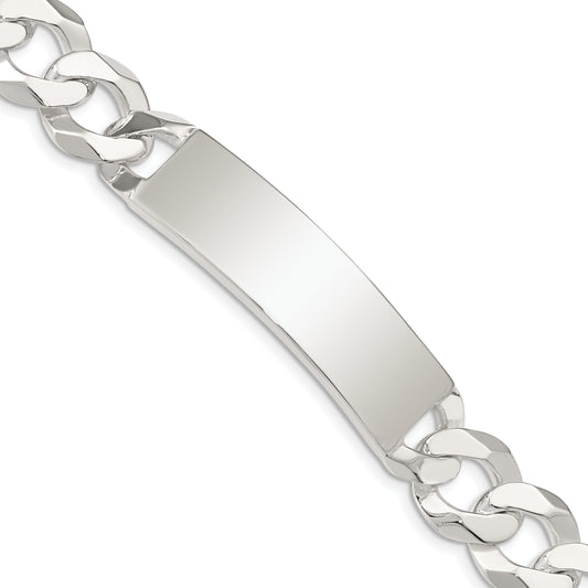 7.5 Inch Sterling Silver Curb Link Id Bracelet
