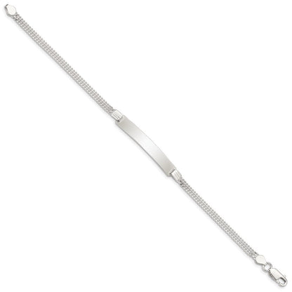 Sterling Silver Double Chain Id Bracelet