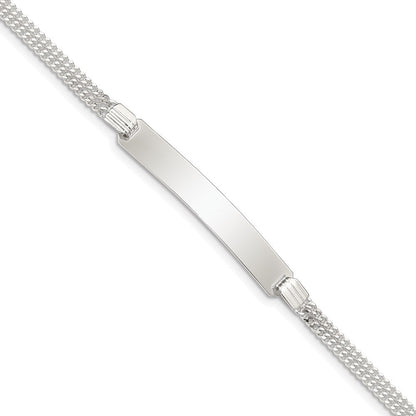 Sterling Silver Double Chain Id Bracelet
