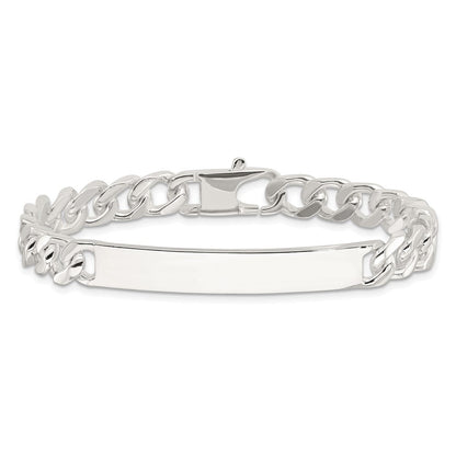 Sterling Silver 7in Curb Id Bracelet