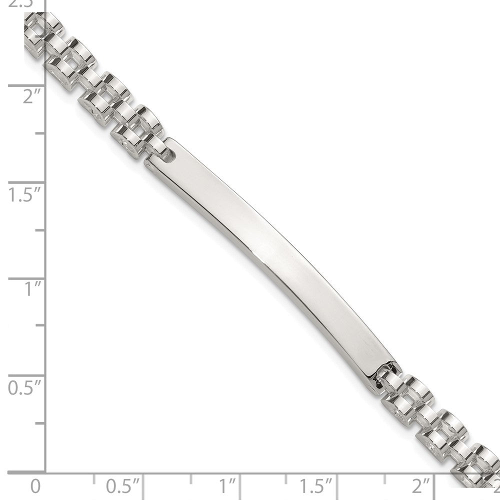 Sterling Silver Polished 8in Men's Id Bracelet