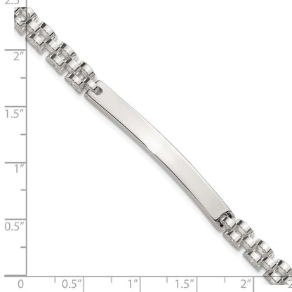 Sterling Silver Polished 8in Men's Id Bracelet