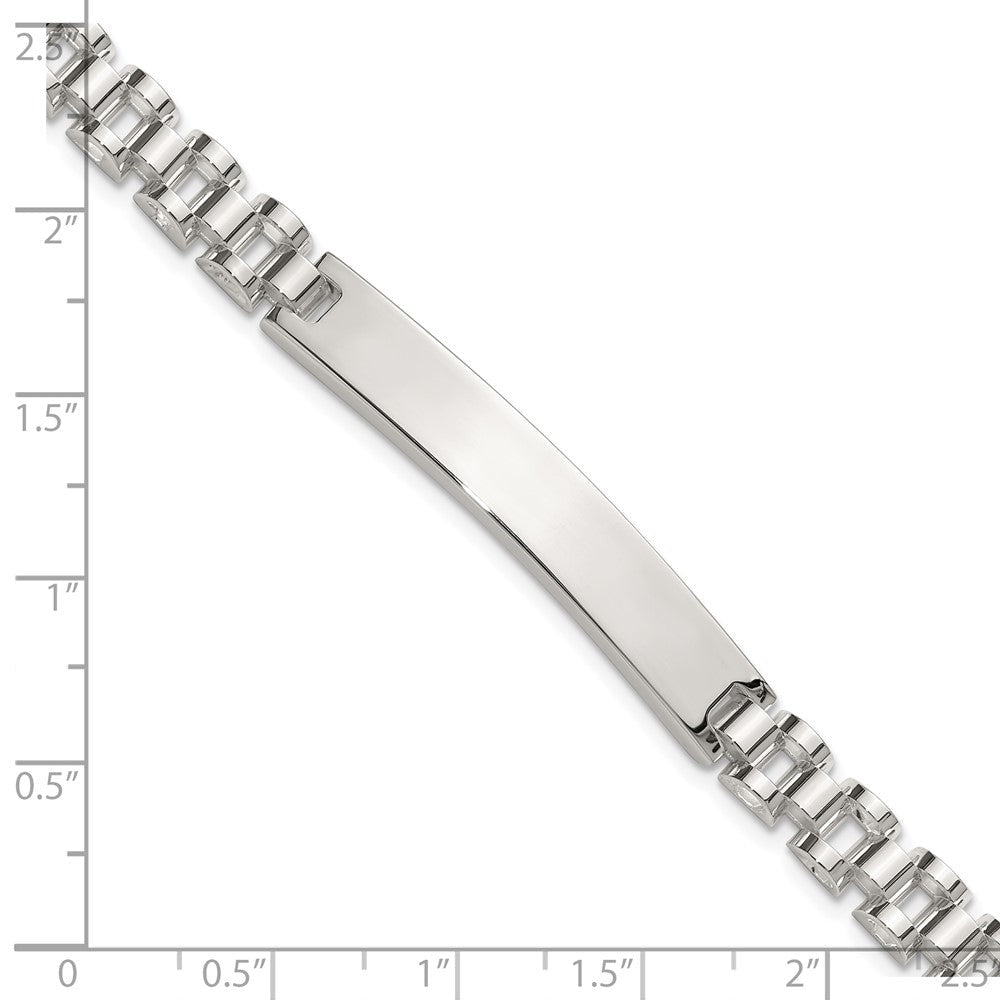 Sterling Silver Polished 8in Men's Id Bracelet