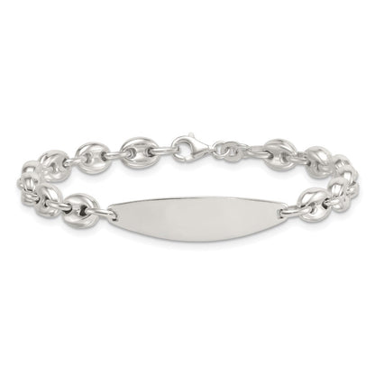 Sterling Silver Polished 6.25mm Anchor Link 7.25 Inch Id Bracelet