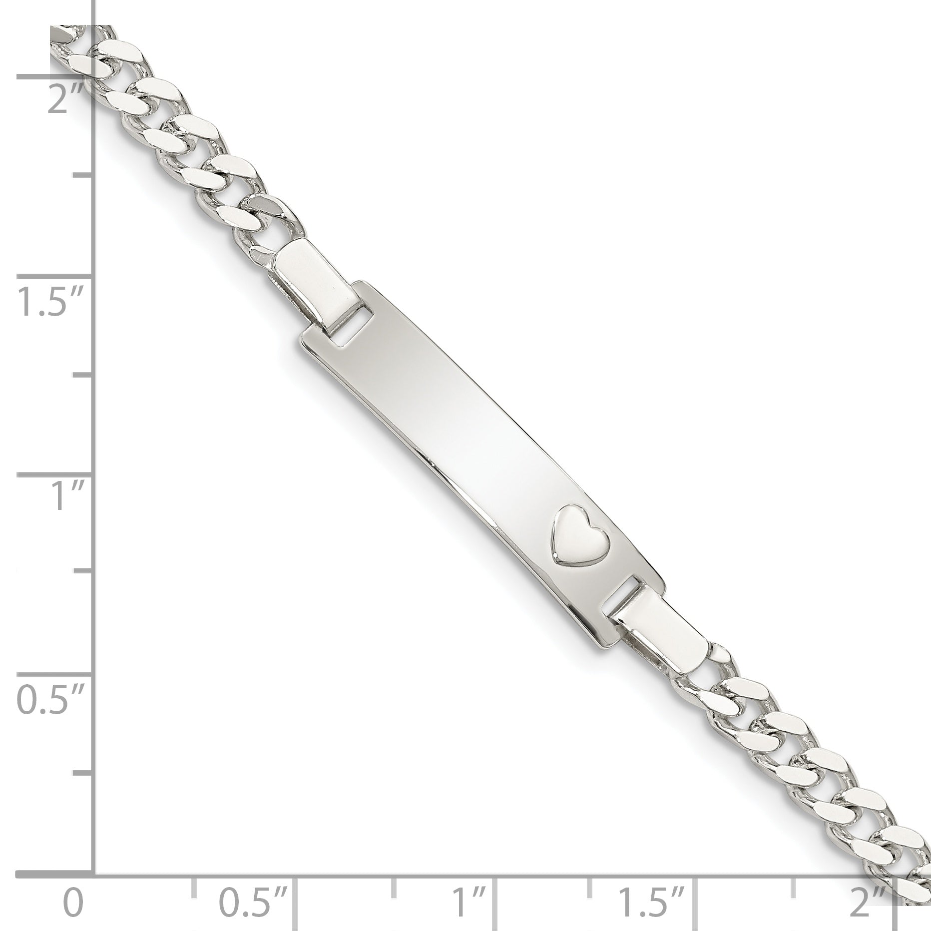 6 Inch Sterling Silver Baby Id Bracelet