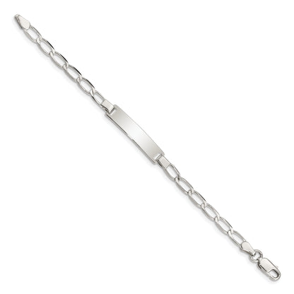6 Inch Sterling Silver 6Inch Polished Engraveable Childrens Id Bracelet