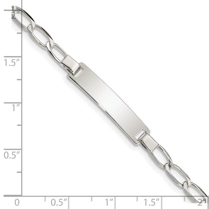 5.5 Inch Sterling Silver Polished Engraveable Childrens Id Bracelet