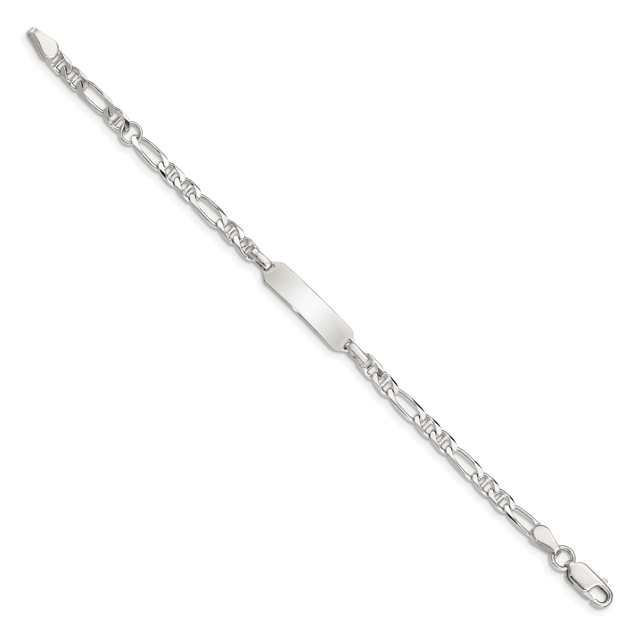 5 Inch Sterling Silver Childrens Id Anchor 5In Plus 1In Ext Link Bracelet