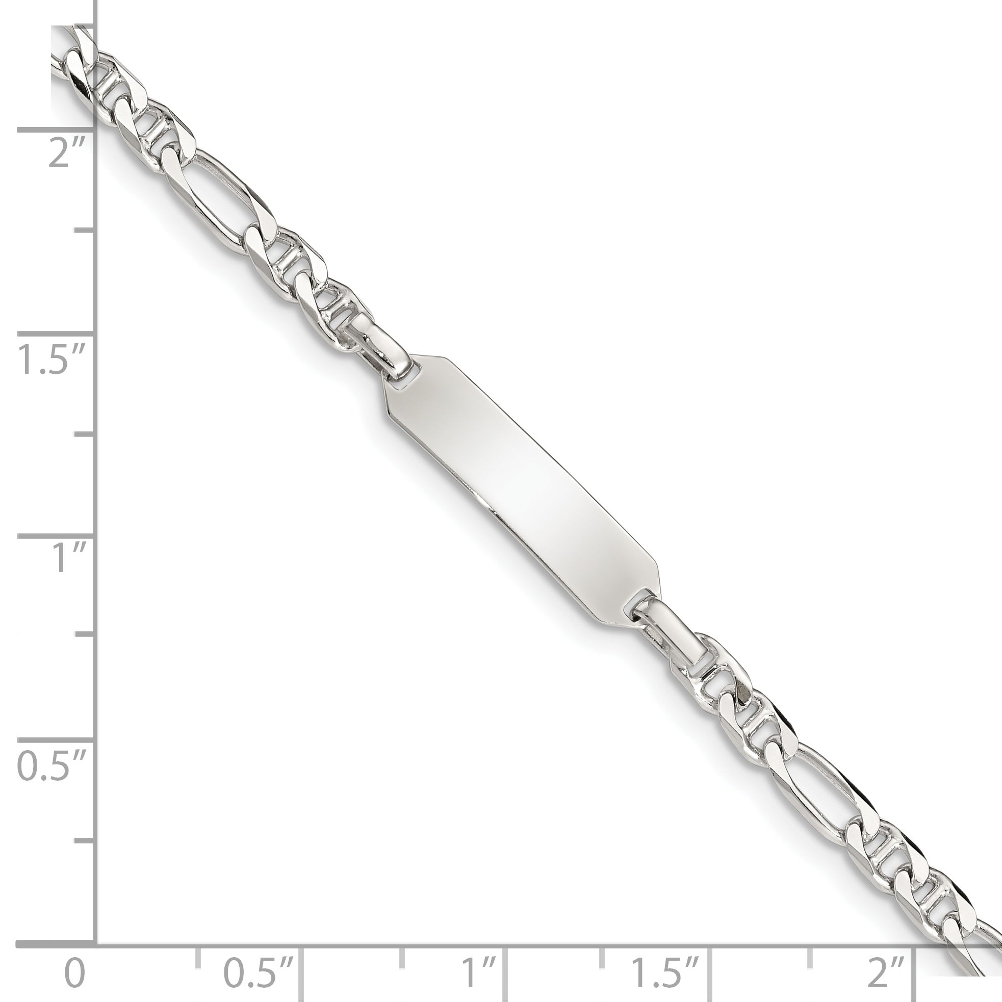 5 Inch Sterling Silver Childrens Id Anchor 5In Plus 1In Ext Link Bracelet