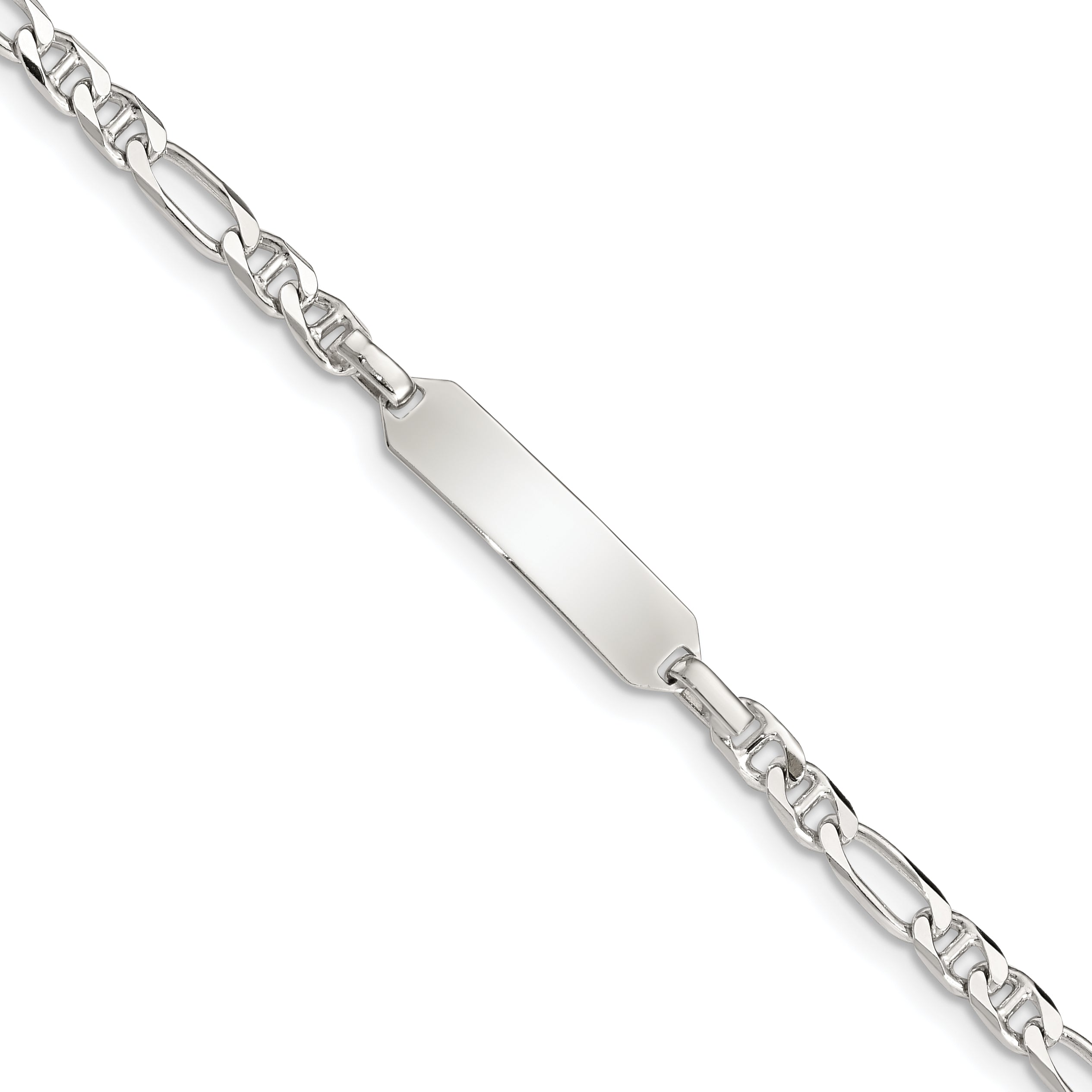 5 Inch Sterling Silver Childrens Id Anchor 5In Plus 1In Ext Link Bracelet