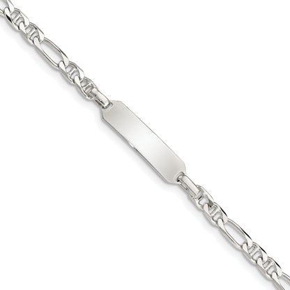 5 Inch Sterling Silver Childrens Id Anchor 5In Plus 1In Ext Link Bracelet