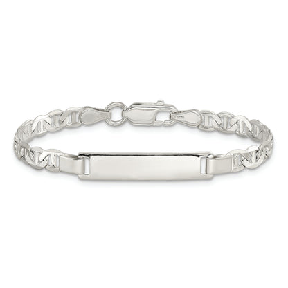 5.5 Inch Sterling Silver Engraveable Childrens Id Anchor Link Bracelet