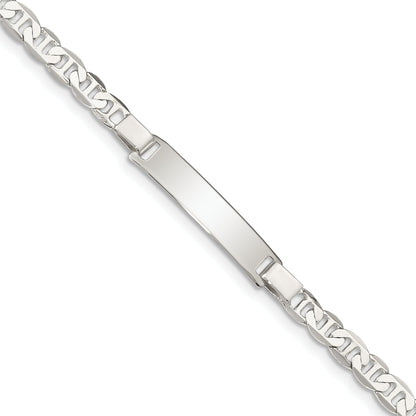 6 Inch Sterling Silver Engraveable Childrens Id Anchor Link Bracelet