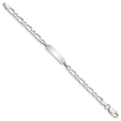 5.5 Inch Sterling Silver Polished Engraveable Childrens Id Bracelet