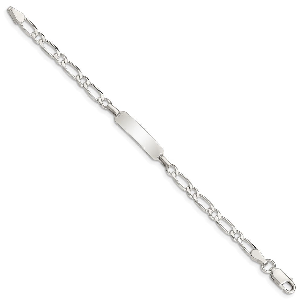 5.5 Inch Sterling Silver Polished Engraveable Childrens Id Bracelet