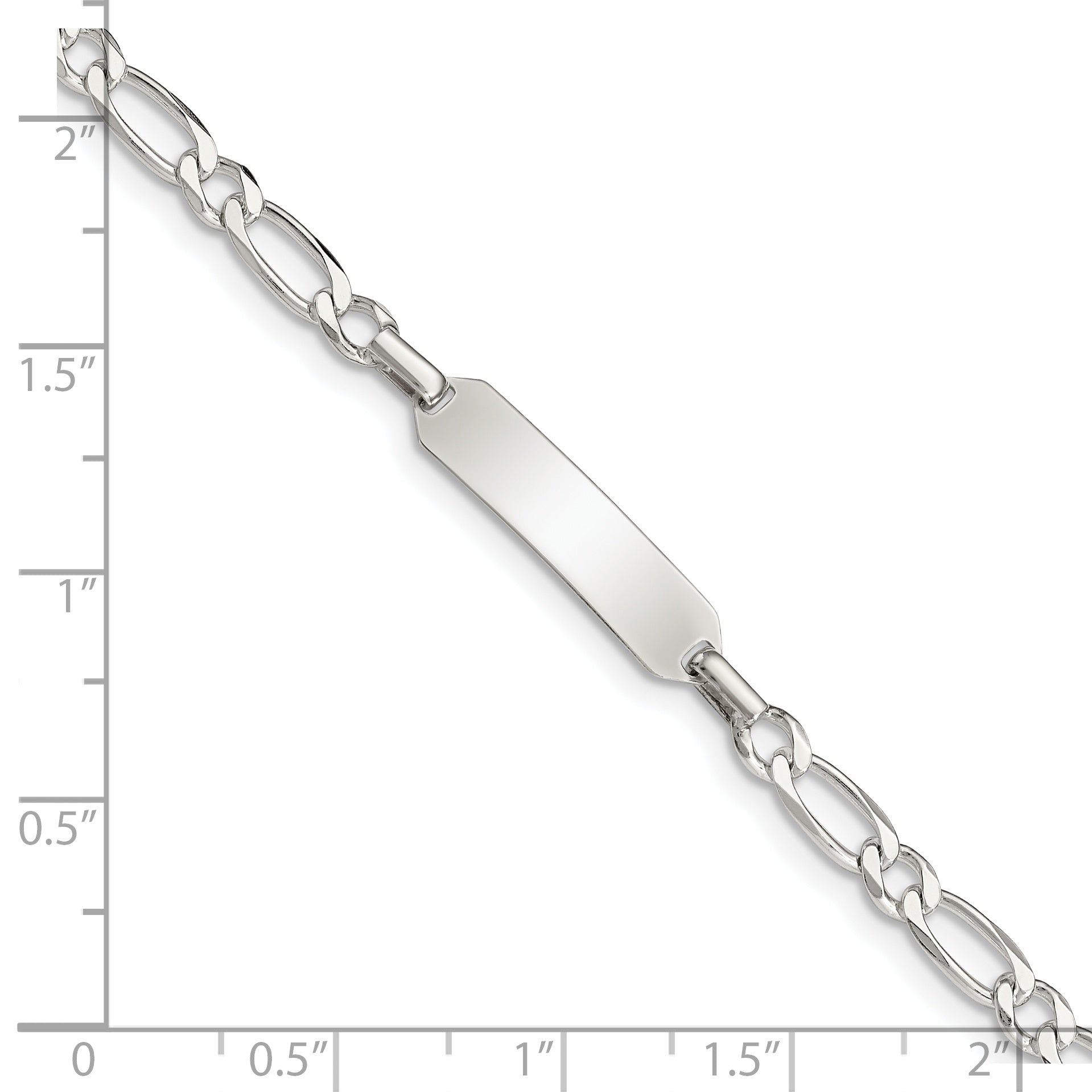 5.5 Inch Sterling Silver Polished Engraveable Childrens Id Bracelet
