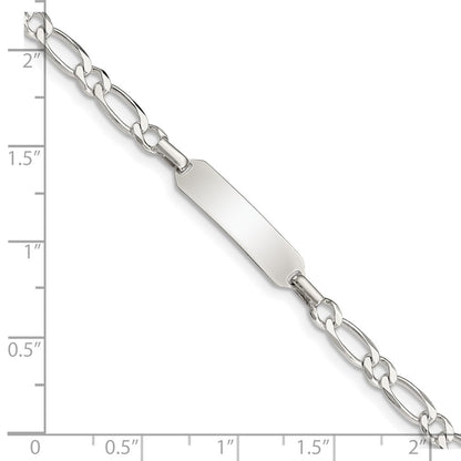 5.5 Inch Sterling Silver Polished Engraveable Childrens Id Bracelet