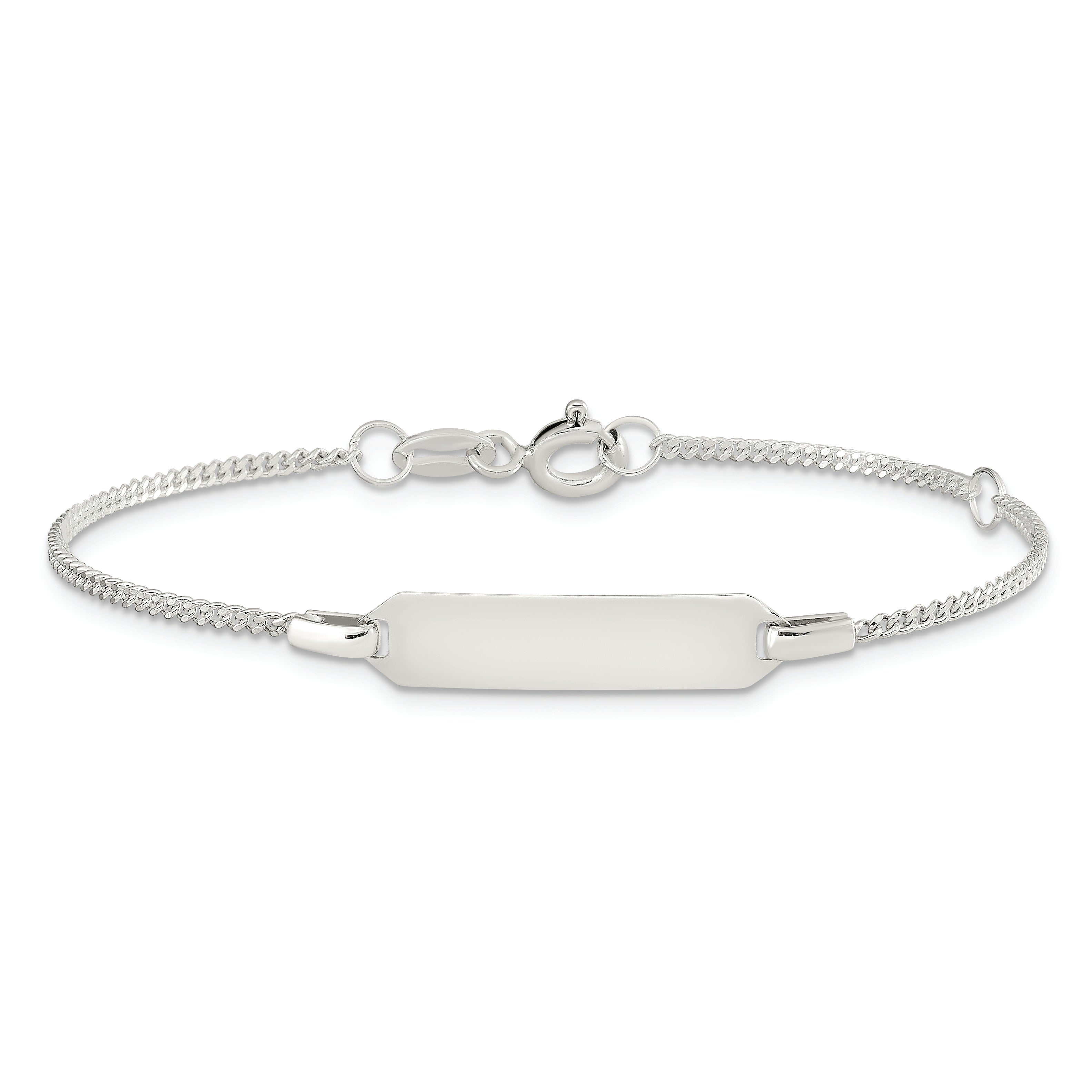 5 Inch Sterling Silver Childrens 5In Plus 1In Ext Id Curb Link Bracelet