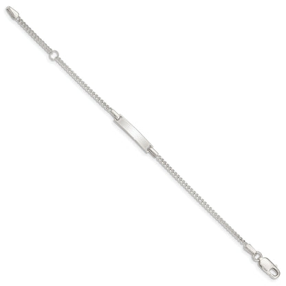 5 Inch Sterling Silver Polished Childrens Id Curb Link 5In Plus 1In Ext. Bracelet