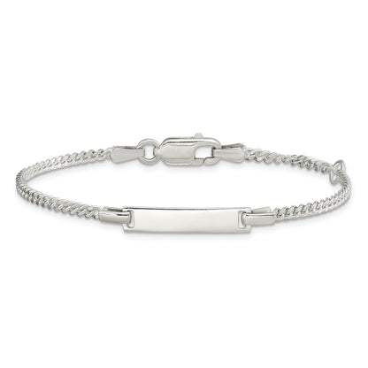 5 Inch Sterling Silver Polished Childrens Id Curb Link 5In Plus 1In Ext. Bracelet