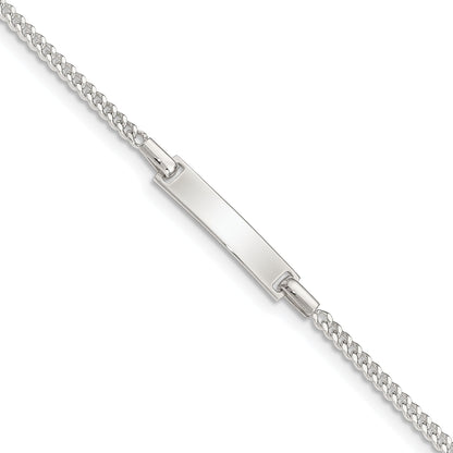 5 Inch Sterling Silver Polished Childrens Id Curb Link 5In Plus 1In Ext. Bracelet
