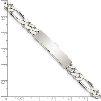 8.5 Inch Sterling Silver Polished Engraveable Figaro Link Id Bracelet