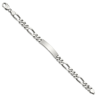8.5 Inch Sterling Silver Polished Engraveable Figaro Link Id Bracelet