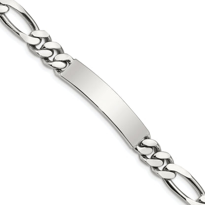 8.5 Inch Sterling Silver Polished Engraveable Figaro Link Id Bracelet