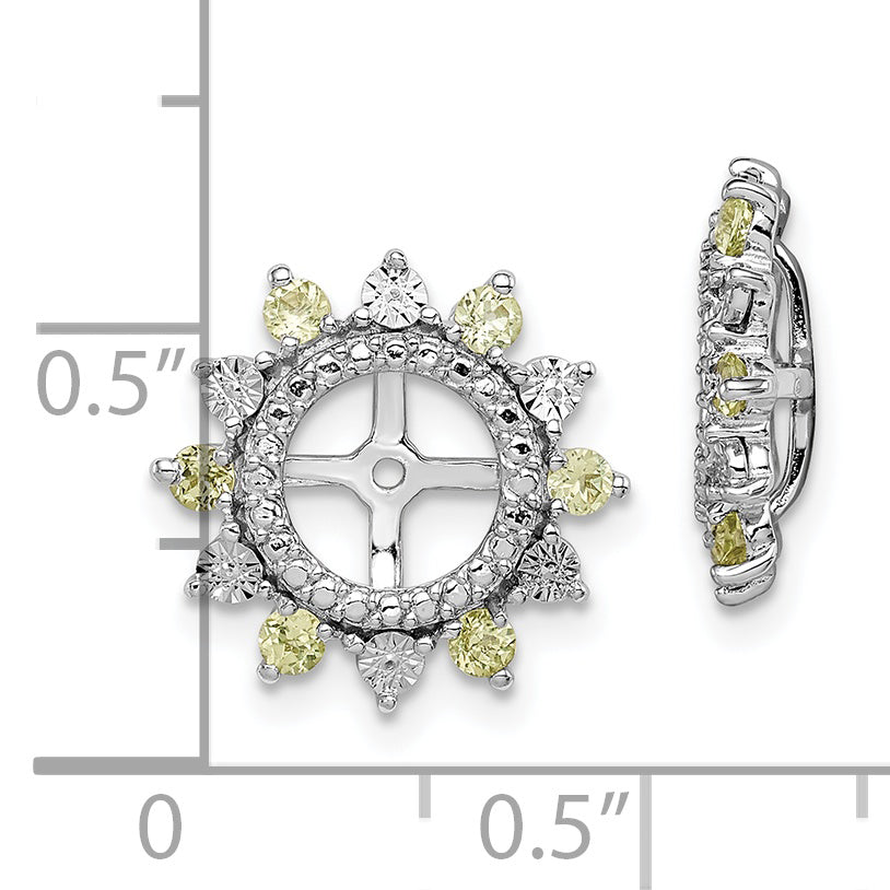 Sterling Silver Rhodium Peridot Earring Jacket
