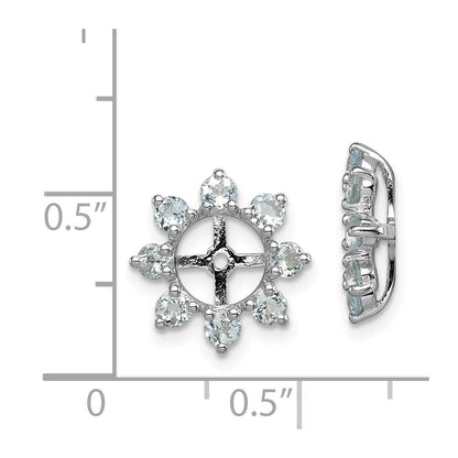 Sterling Silver Rhodium Aquamarine Earring Jacket