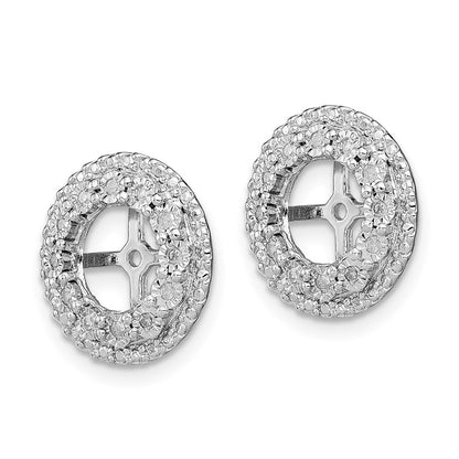Sterling Silver Rhodium Diam. Earring Jacket