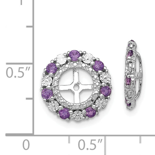 Sterling Silver Rhodium Amethyst Earring Jacket