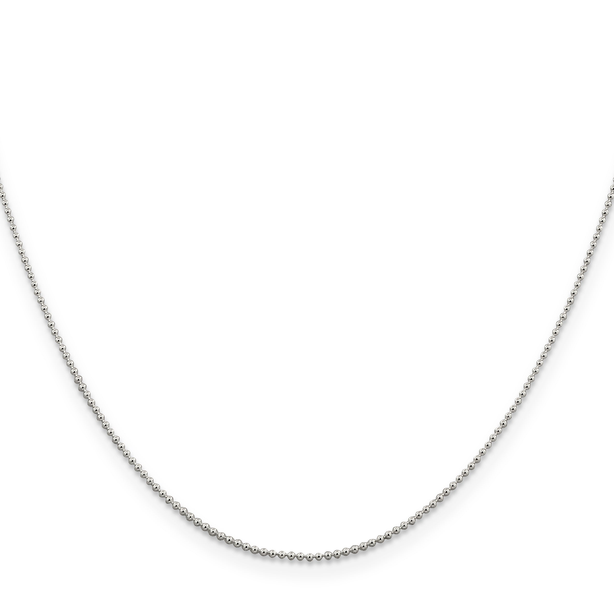 24 Inch Sterling Silver 1mm Beaded Chain Necklace