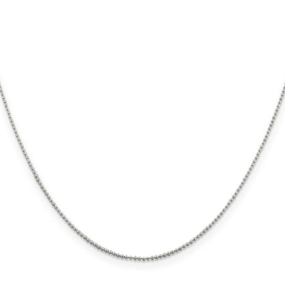24 Inch Sterling Silver 1mm Beaded Chain Necklace