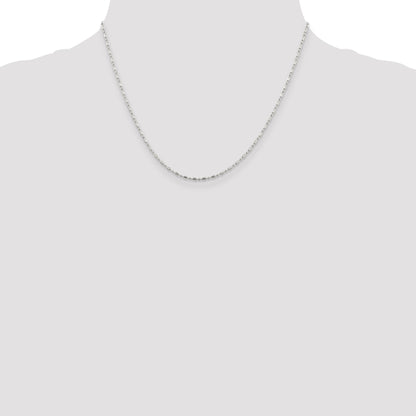 18 Inch Sterling Silver 1.5mm Fancy Beaded Chain Necklace