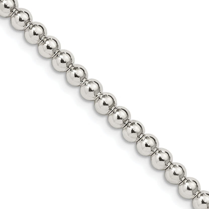16 Inch Sterling Silver 4mm Beads On Box Chain Necklace