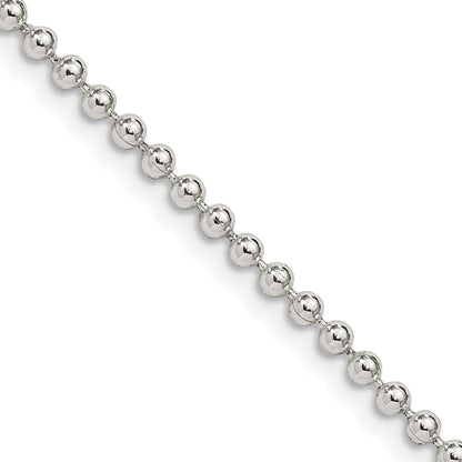 26 Inch Sterling Silver 2.35mm Beaded Chain Necklace