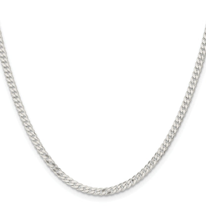 16 Inch Sterling Silver 3.15mm Flat Curb Chain Necklace