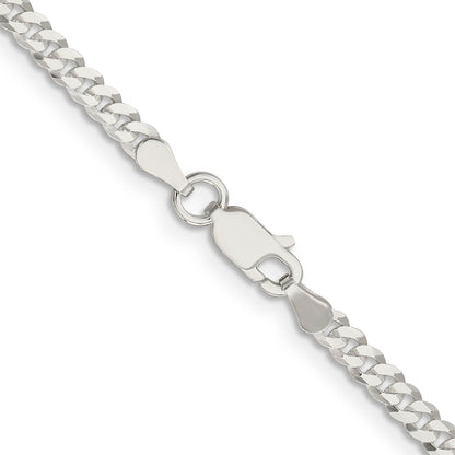 16 Inch Sterling Silver 3.15mm Flat Curb Chain Necklace
