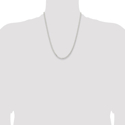 22 Inch Sterling Silver 3.15mm Flat Curb Chain Necklace