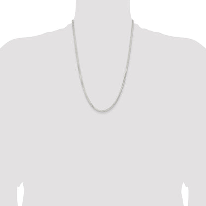 24 Inch Sterling Silver 3.15mm Flat Curb Chain Necklace