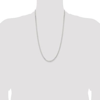 26 Inch Sterling Silver 3.15mm Flat Curb Chain Necklace