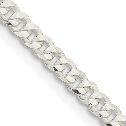 16 Inch Sterling Silver 3.15mm Flat Curb Chain Necklace